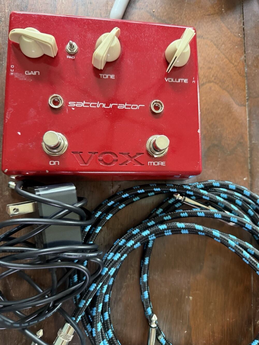 VOX Satchurator JS-DS Joe Satriani Overdrive Pedal w/ AC Adapter Cables Read